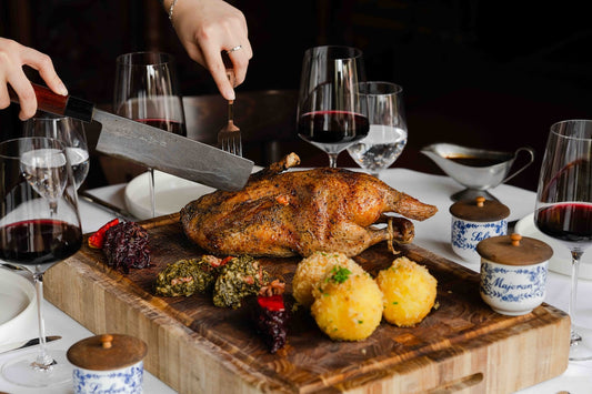 GANS mit Beilagen & Rotwein für Zuhause